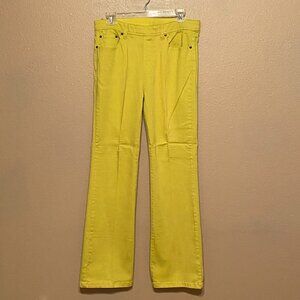DG2 by Diane Gilman Mustard Yellow Denim Pull on Jeans 5 pockets Stretch Size M